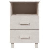 Vidaxl Bedside Cabinet White 15.7X13.8X24.4 Solid Wood Pine