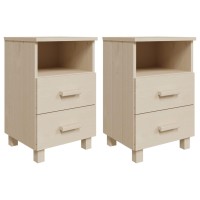 vidaXL Bedside Cabinets HAMAR 2 pcs Honey Brown 15.7