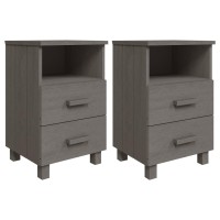 vidaXL Bedside Cabinets HAMAR 2 pcs Light Gray 15.7