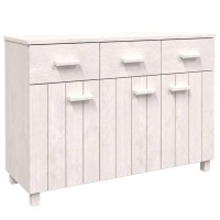 Vidaxl Sideboard White 44.5X15.7X31.5 Solid Wood Pine