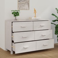 Vidaxl Sideboard White 44.5X15.7X31.5 Solid Wood Pine