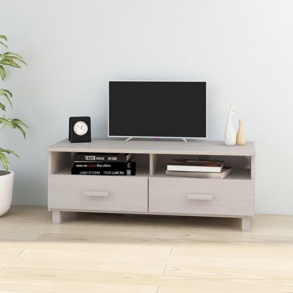 Vidaxl Tv Cabinet White 41.7X15.7X15.7 Solid Wood Pine