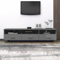 Vidaxl Tv Cabinet Dark Gray 62.2X15.7X15.7 Solid Wood Pine