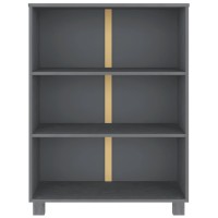 Vidaxl Book Cabinet Dark Gray 33.5X13.8X44.1 Solid Wood Pine
