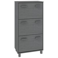Vidaxl Shoe Cabinet Dark Gray 23.4X13.8X46.1 Solid Wood Pine