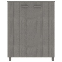 Vidaxl Shoe Cabinet Light Gray 33.5X15.7X42.5 Solid Wood Pine