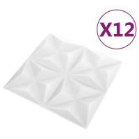 Vidaxl 3D Wall Panels 12 Pcs 19.7X19.7 Origami White 32.3 Ft