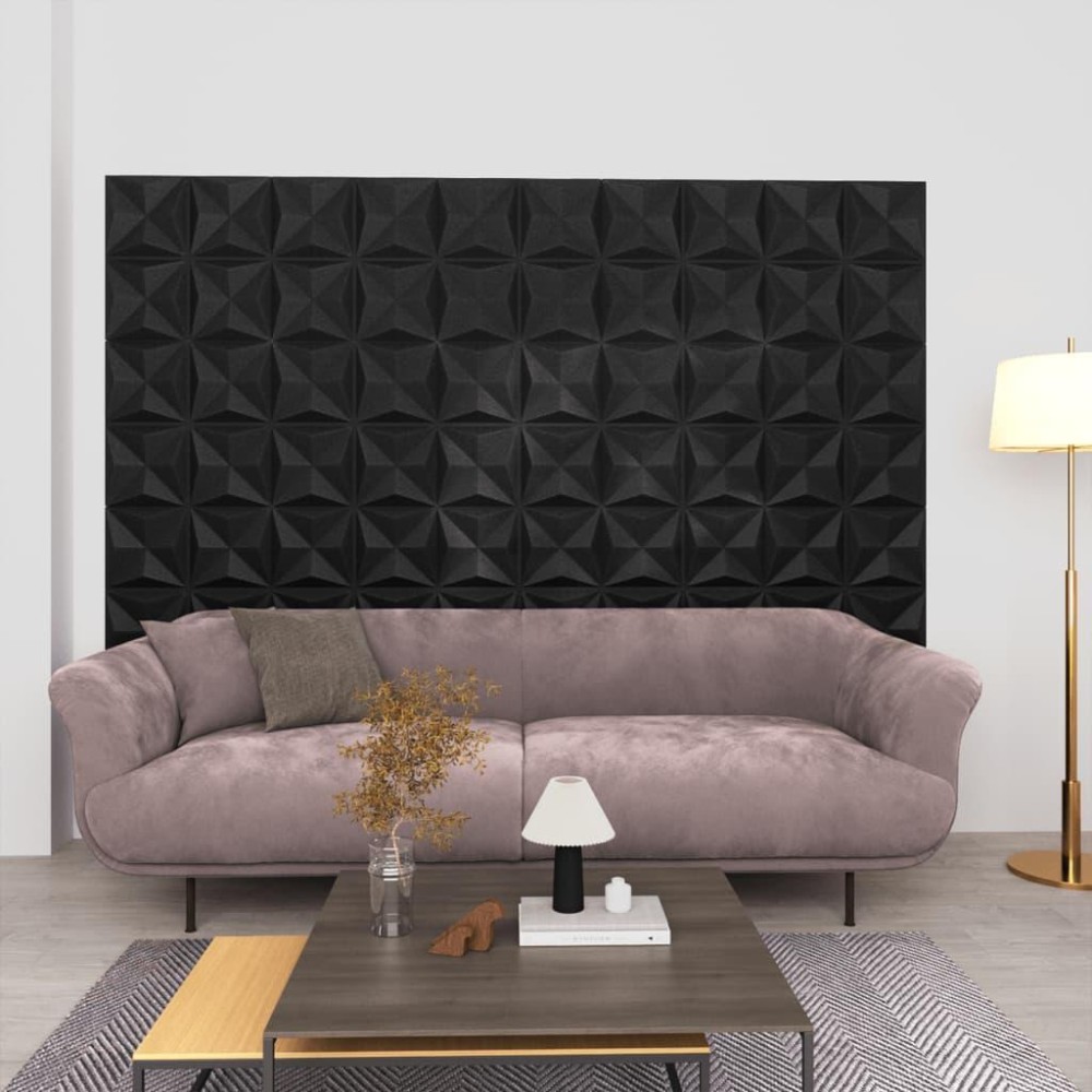 Vidaxl 3D Wall Panels 12 Pcs 19.7X19.7 Origami Black 32.3 Ft