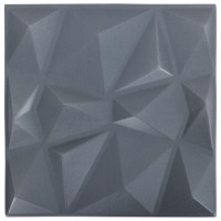 Vidaxl 3D Wall Panels 12 Pcs 19.7X19.7 Diamond Gray 32.3 Ft