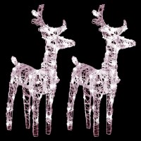 vidaXL Christmas Reindeers 2 pcs Warm White 80 LEDs Acrylic