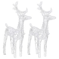 vidaXL Christmas Reindeers 2 pcs Warm White 80 LEDs Acrylic