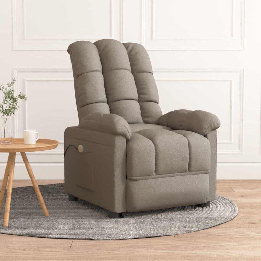 vidaXL Massage Chair Taupe Fabric