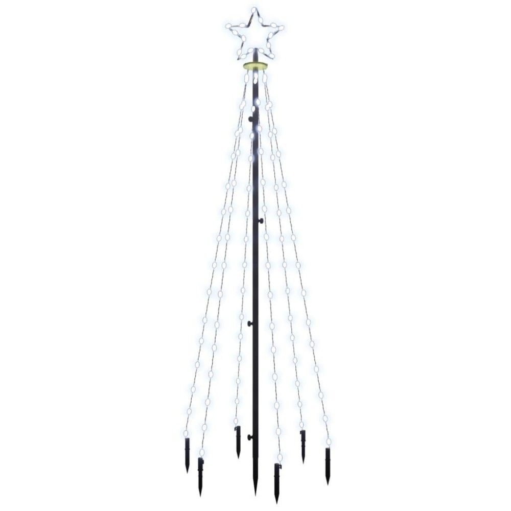 vidaXL Christmas Tree with Spike Cold White 108 LEDs 6 ft