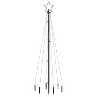 vidaXL Christmas Tree with Spike Cold White 108 LEDs 6 ft