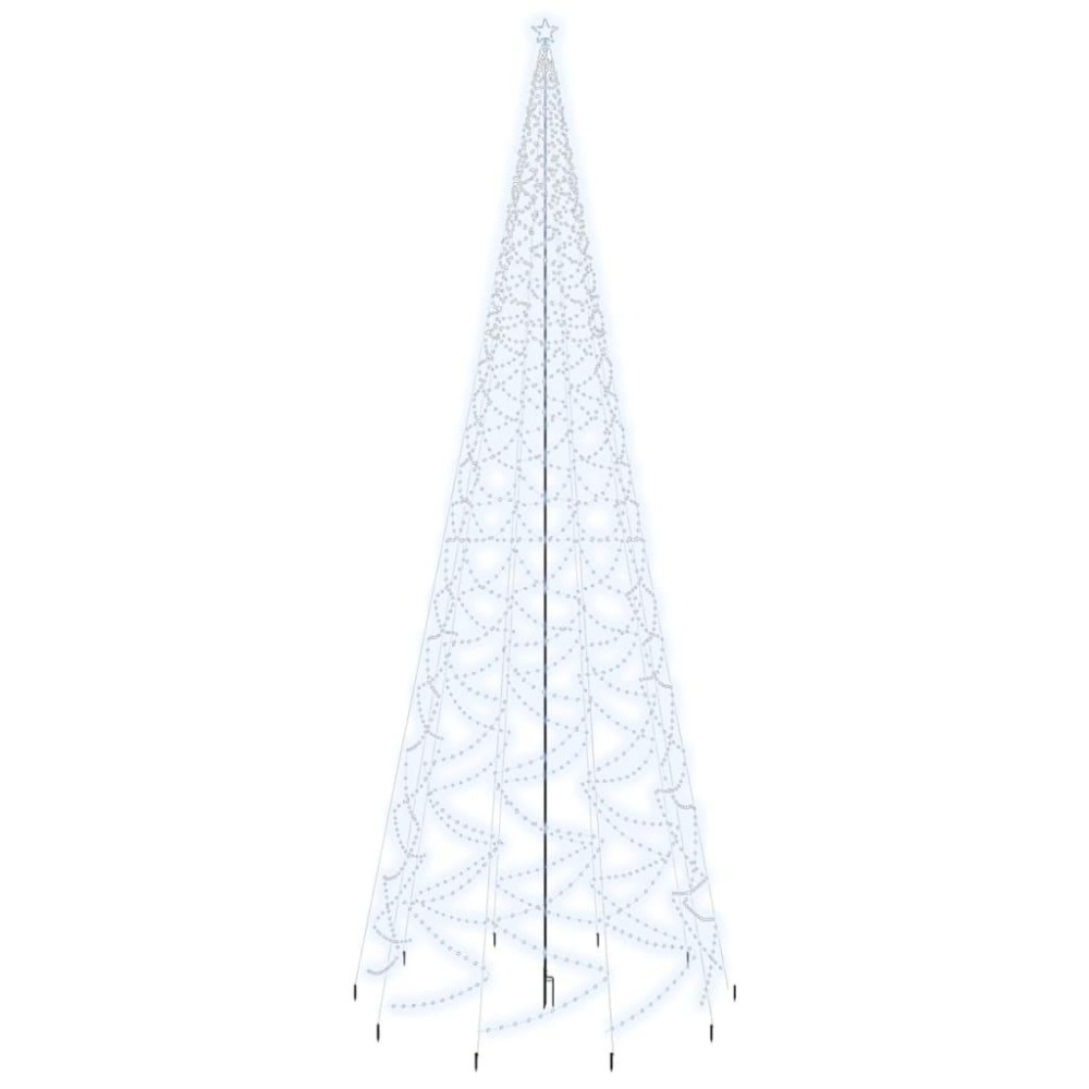 vidaXL Christmas Tree with Spike Cold White 3000 LEDs 26 ft