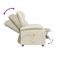 vidaXL Massage Chair Cream Faux Leather