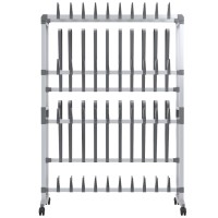 Vidaxl Shoe Rack With Wheels Silver 35X10.6X47.2