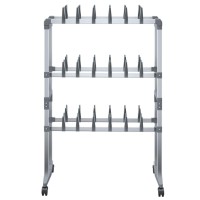 Vidaxl Shoe Rack With Wheels Silver 26X10.6X39.4