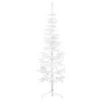 vidaXL Slim Artificial Half Christmas Tree with Stand White 4 ft