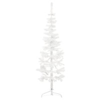 vidaXL Slim Artificial Half Christmas Tree with Stand White 6 ft