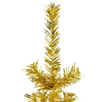 vidaXL Slim Artificial Half Christmas Tree with Stand Gold 5 ft