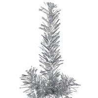 vidaXL Slim Artificial Half Christmas Tree with Stand Silver 8 ft