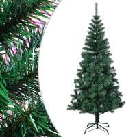 vidaXL Artificial Christmas Tree with Iridescent Tips Green 8 ft PVC