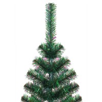 vidaXL Artificial Christmas Tree with Iridescent Tips Green 8 ft PVC