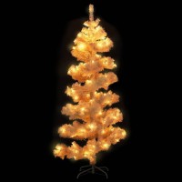 vidaXL Swirl Pre-lit Christmas Tree with Stand White 6 ft PVC