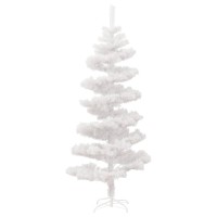 vidaXL Swirl Pre-lit Christmas Tree with Stand White 6 ft PVC