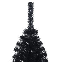 vidaXL Artificial Half Christmas Tree with Stand Black 4 ft PVC