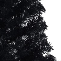 vidaXL Artificial Half Christmas Tree with Stand Black 6 ft PVC