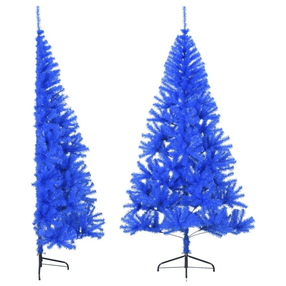 vidaXL Artificial Half Christmas Tree with Stand Blue 6 ft PVC