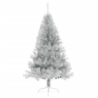 vidaXL Artificial Half Christmas Tree with Stand Silver 4 ft PET