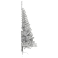 vidaXL Artificial Half Christmas Tree with Stand Silver 4 ft PET