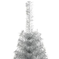 vidaXL Artificial Half Christmas Tree with Stand Silver 4 ft PET