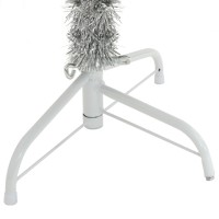 vidaXL Artificial Half Christmas Tree with Stand Silver 4 ft PET