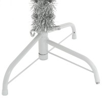 vidaXL Artificial Half Christmas Tree with Stand Silver 6 ft PET