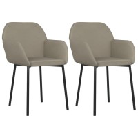 Vidaxl Dining Chairs 2 Pcs Light Gray Velvet