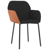 Vidaxl Dining Chairs 2 Pcs Black Fabric And Faux Leather