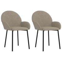 Vidaxl Dining Chairs 2 Pcs Light Gray Velvet