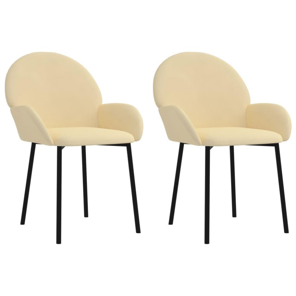 Vidaxl Dining Chairs 2 Pcs Cream Velvet