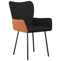 Vidaxl Dining Chairs 2 Pcs Black Fabric And Faux Leather