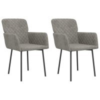 Vidaxl Dining Chairs 2 Pcs Light Gray Velvet