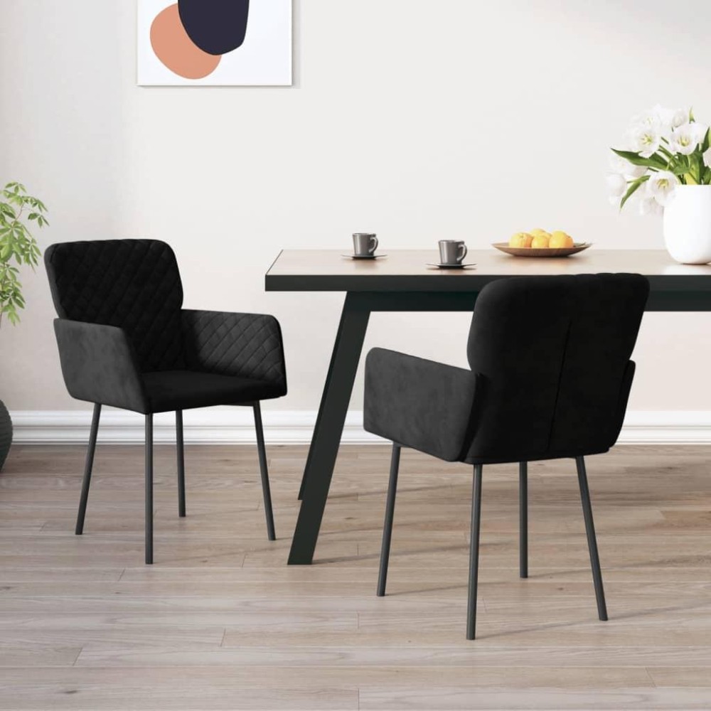 Vidaxl Dining Chairs 2 Pcs Black Velvet