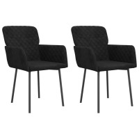 Vidaxl Dining Chairs 2 Pcs Black Velvet