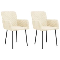 Vidaxl Dining Chairs 2 Pcs Cream Velvet