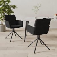 vidaXL Swivel Dining Chairs 2 pcs Black Velvet