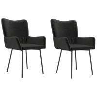 Vidaxl Dining Chairs 2 Pcs Black Velvet