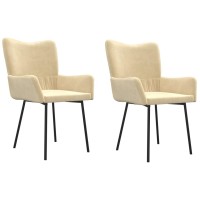 Vidaxl Dining Chairs 2 Pcs Cream Velvet